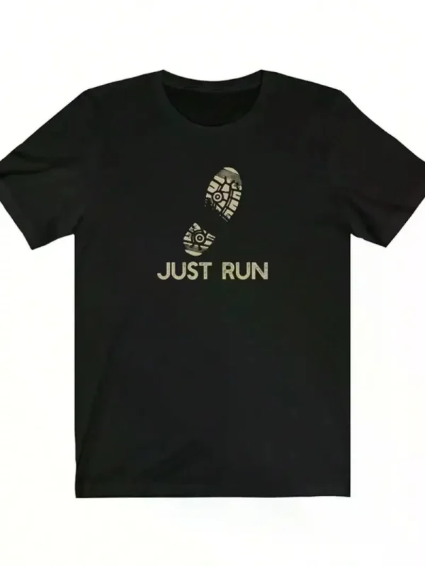 Just Run" Men's Breathable Cotton T-Shirt